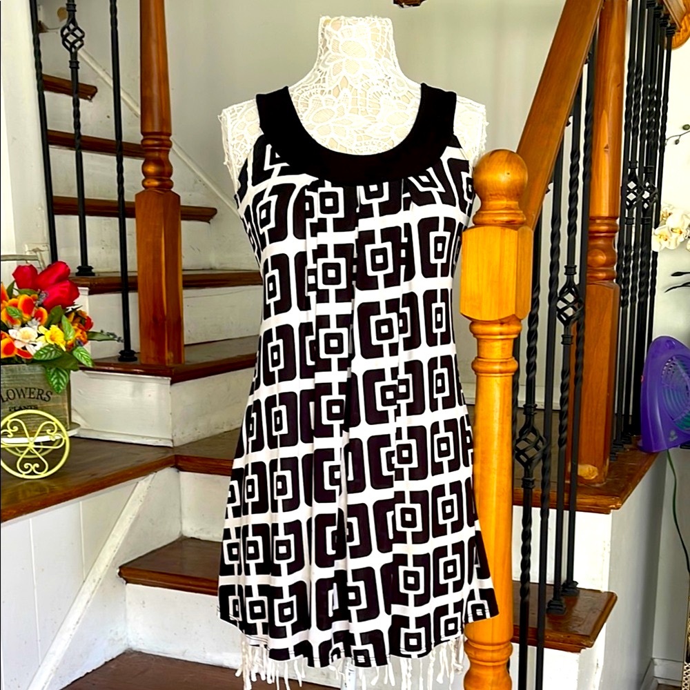 Body Central black white swing halter dress